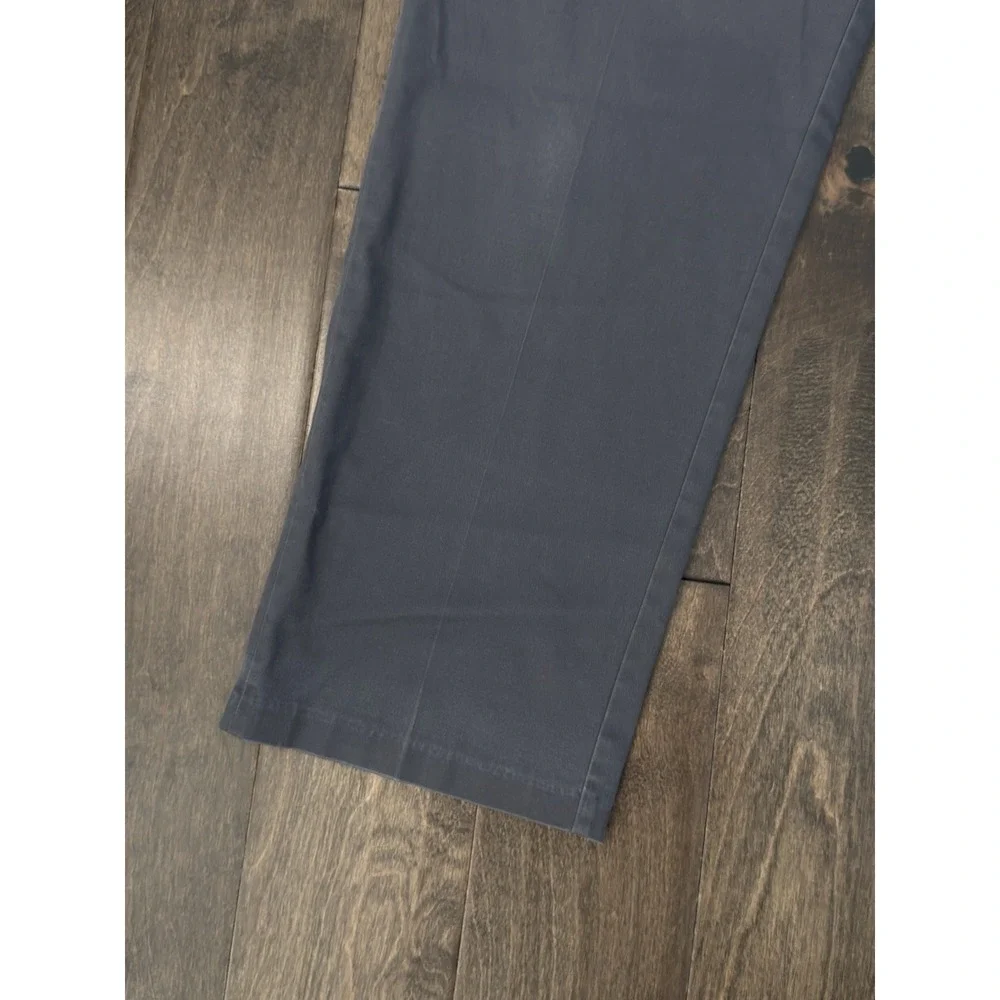 Haggar Premium Flat Front Cotton Khaki Pant Men Size 36X30 Grey Expandable Waist
